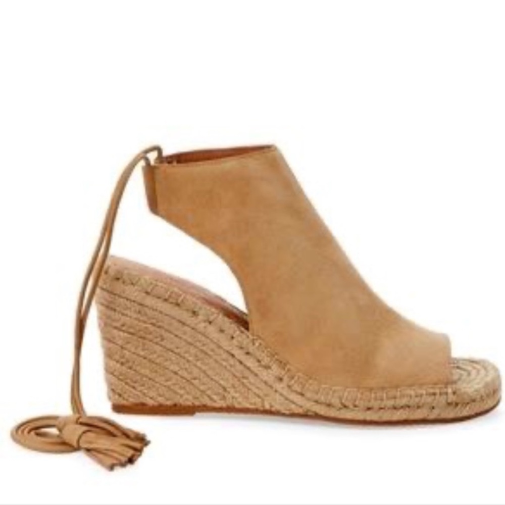 Bettye Muller Hailey Neutral Camel Suede Espadrille, 9
